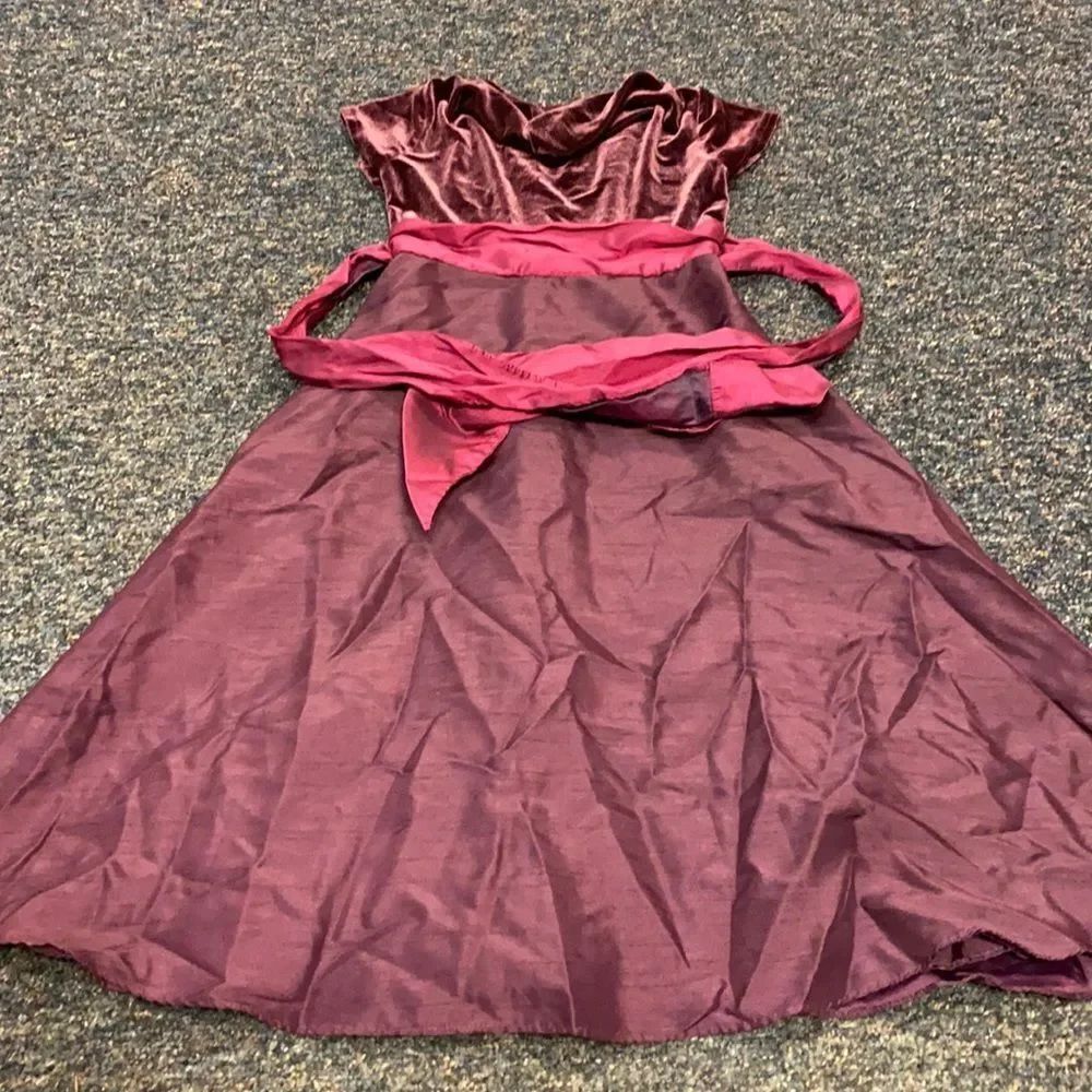Purple Dress with attached ribbon sz. 10/12